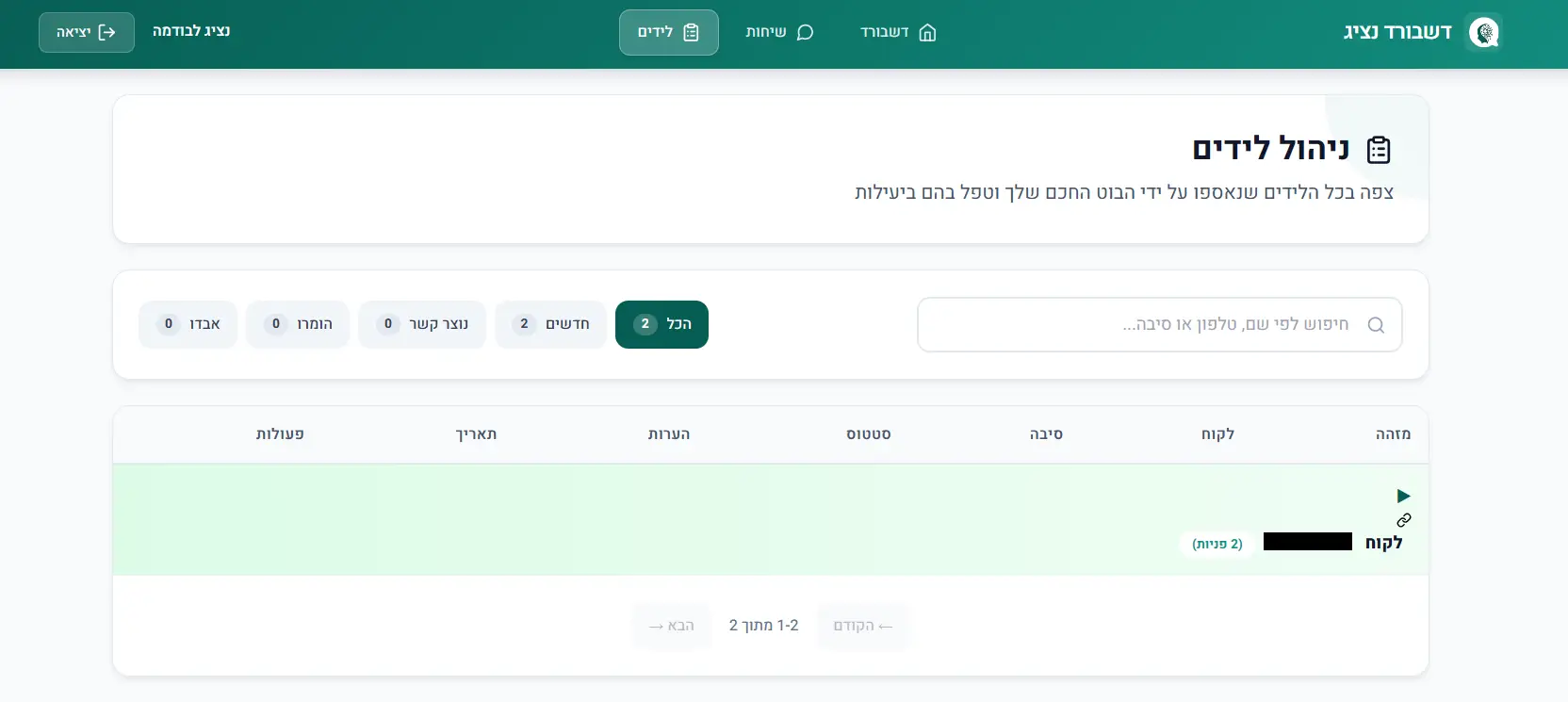 מסך הלידים המלא